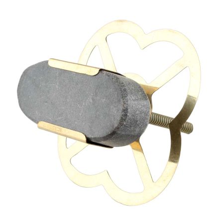 Grey Oval Golden Stone Dresser Knobs